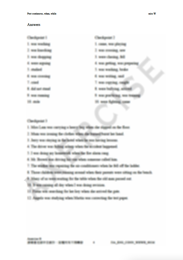 When (Past Continuous Tense) _001