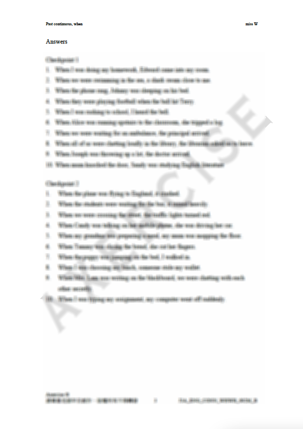 When (Past Continuous Tense) _002