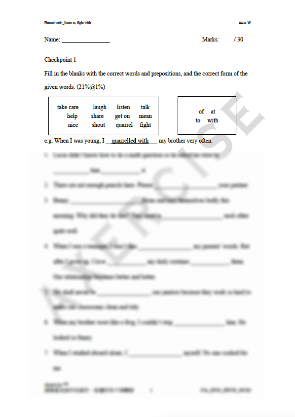 Phrasal Verbs (listen to, fight with) _005