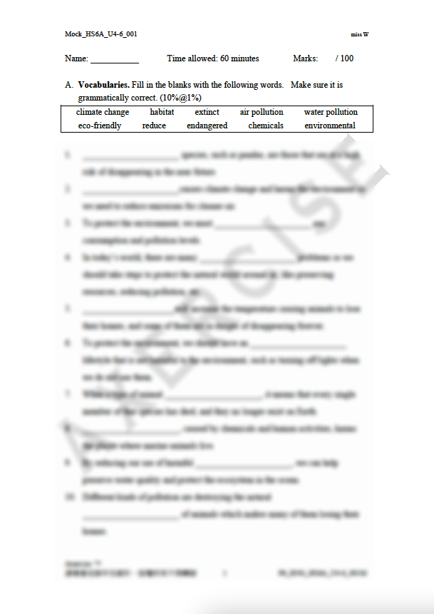 Mock _001 (Head Start 6A Unit 4-6)