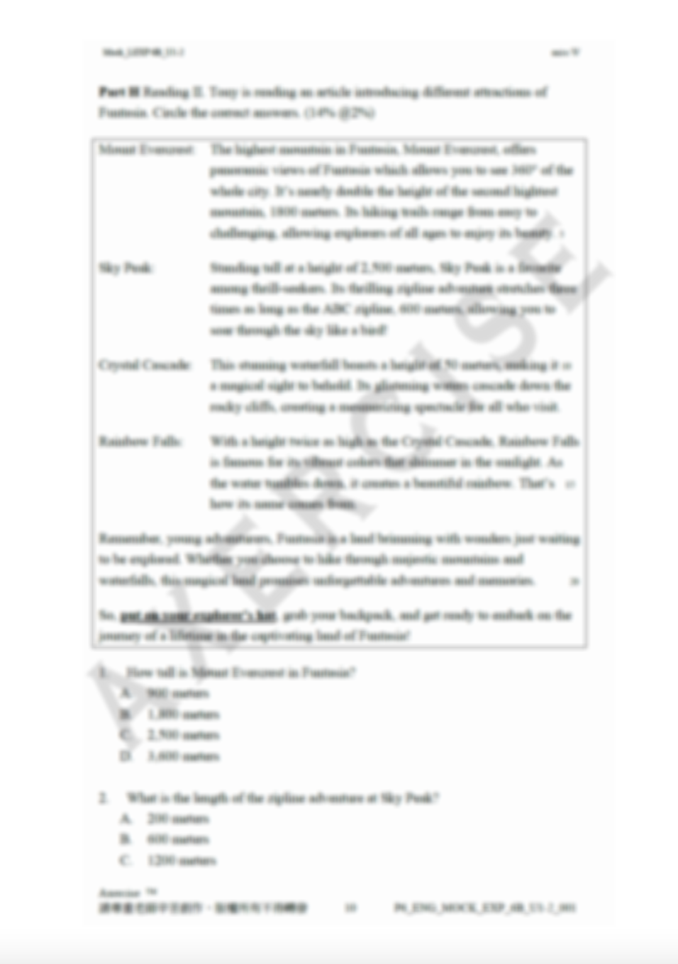 Mock _001 (Longman Express 6B Unit 1-2)