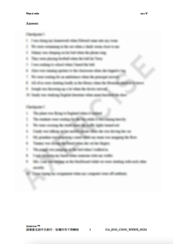 When & While (Past Continuous Tense) _002A