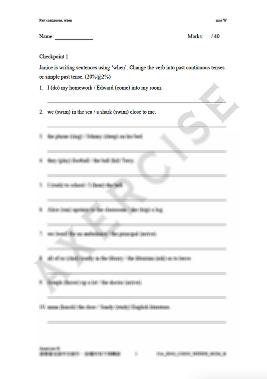 When (Past Continuous Tense) _002