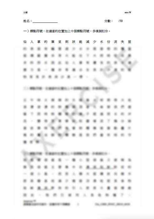 分號 中文標點符號練習PDF_001 – Axercise™