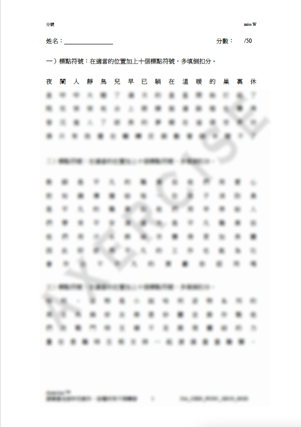 分號 中文標點符號練習PDF_003 – Axercise™