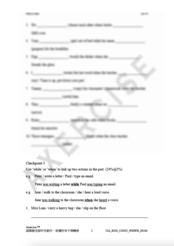 When & While (Past Continuous Tense) _001A