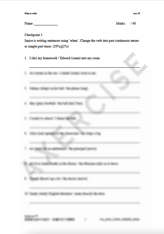 When & While (Past Continuous Tense) _002A