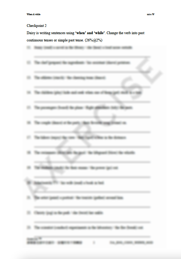 When & While (Past Continuous Tense) _003A