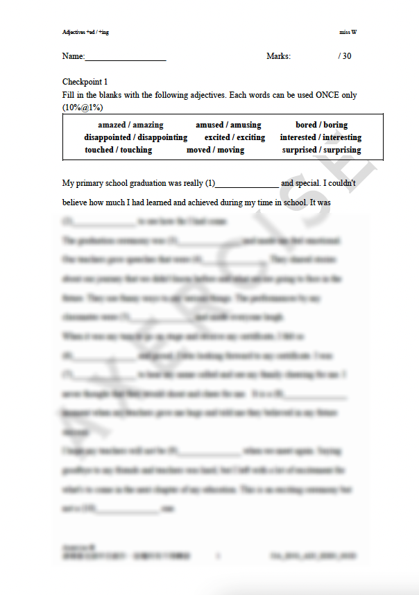 Adjectives +ed / +ing _003