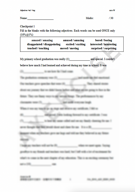 Adjectives +ed / +ing _003