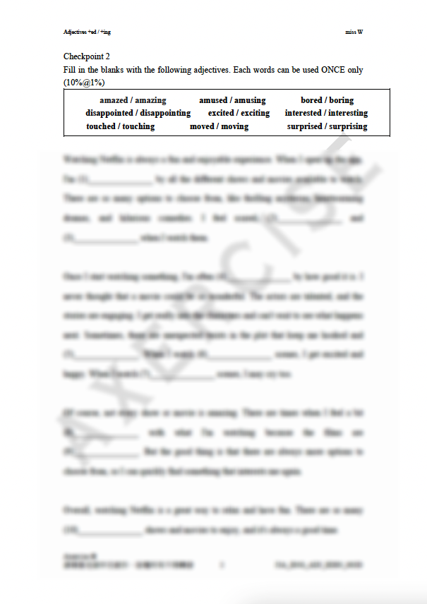 Adjectives +ed / +ing _003