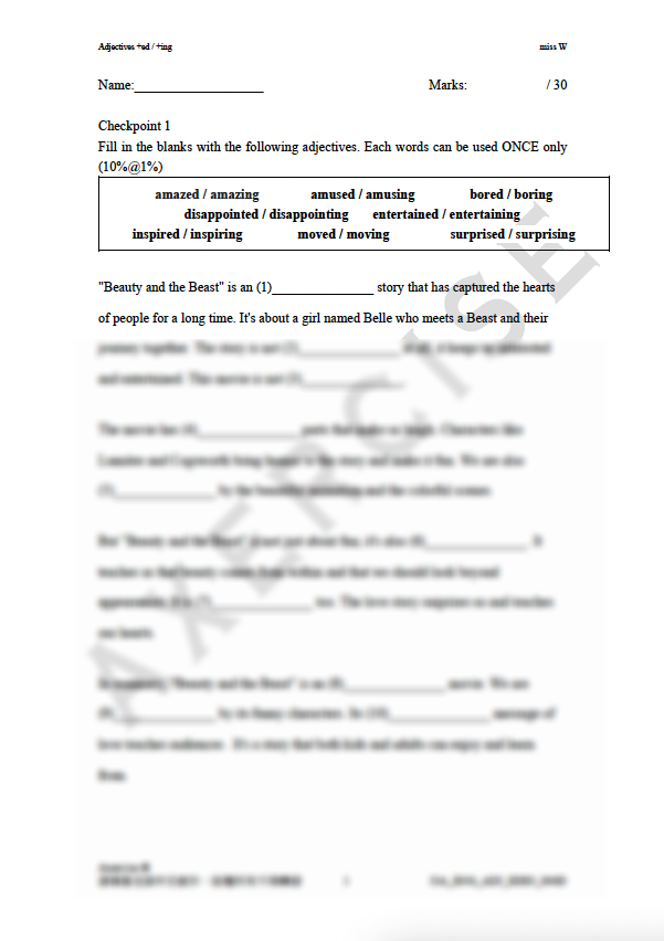 Adjectives +ed / +ing _004