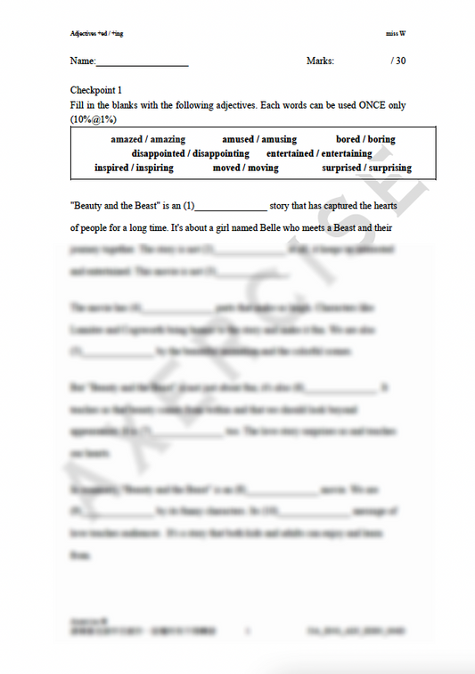 Adjectives +ed / +ing _004