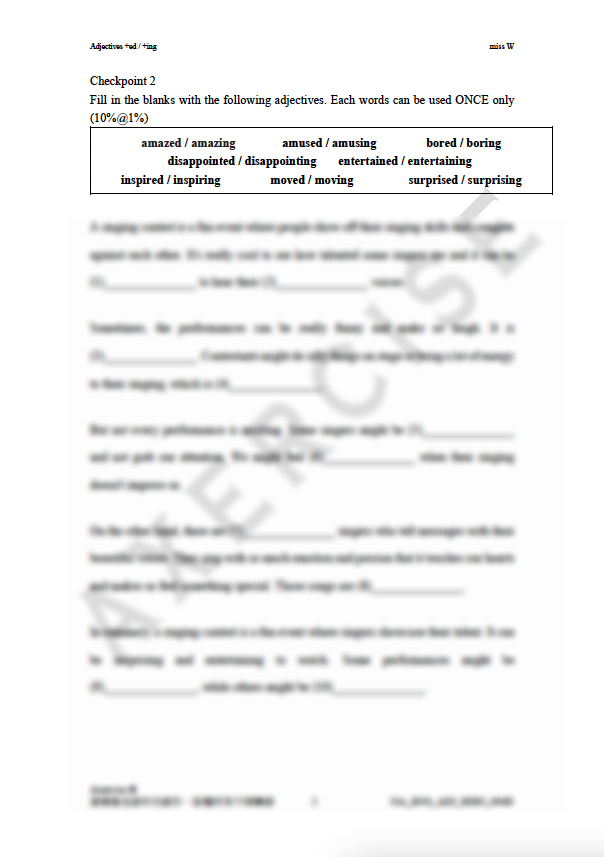 Adjectives +ed / +ing _004