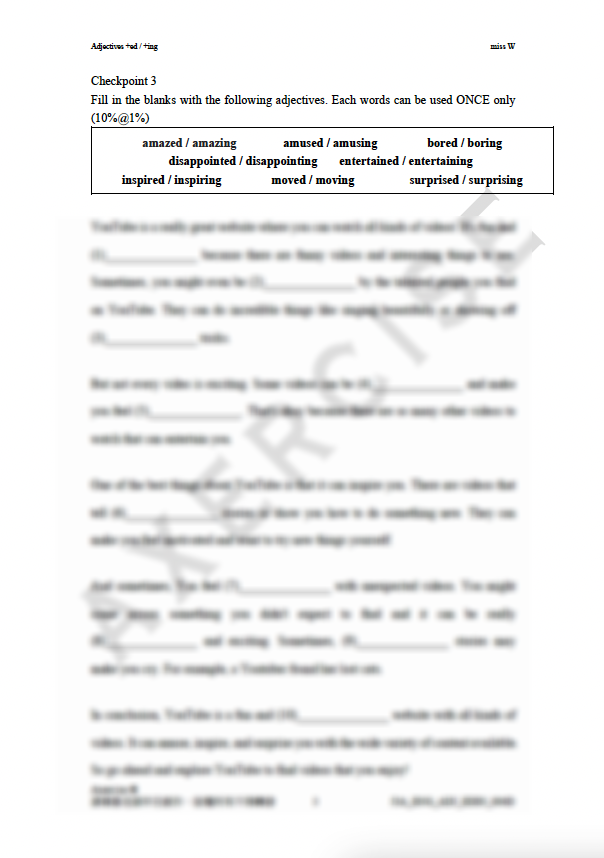 Adjectives +ed / +ing _004